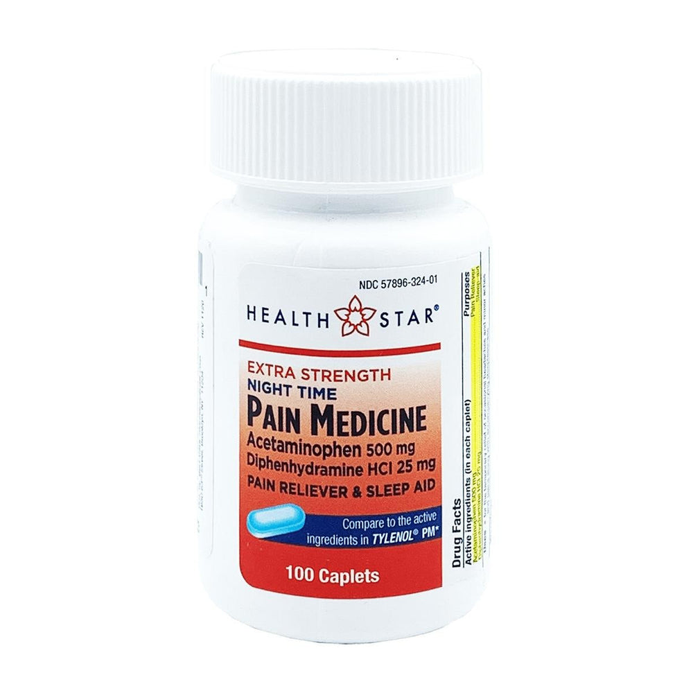 GeriCare Acetaminophen PM Caplet with 25 mg Diphenhydramine, Extra-Strength, 500 mg, 100 Caplets/Bottle