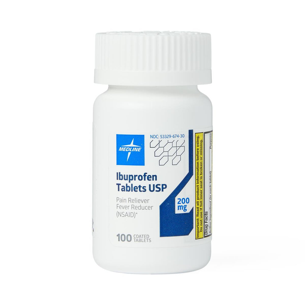 Medline Ibuprofen Tablet, 200 mg, 100 Tablets/Bottle