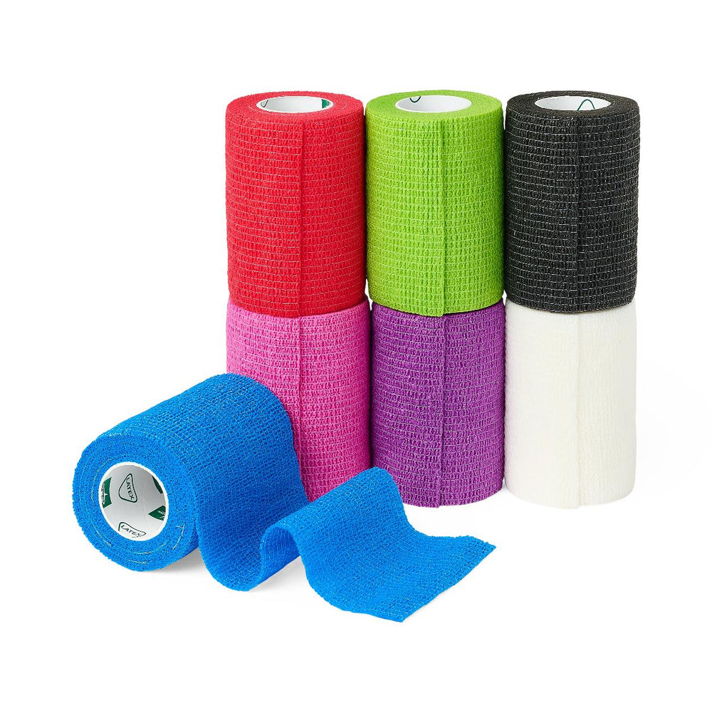 Nonsterile Self-Adherent Latex Wrap, Assorted Color Pack, 3" x 5 yd.