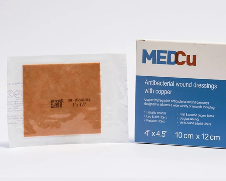 Medcu antibacterial wound dressings with copper-oxide, sterile, 2" x 2.4"