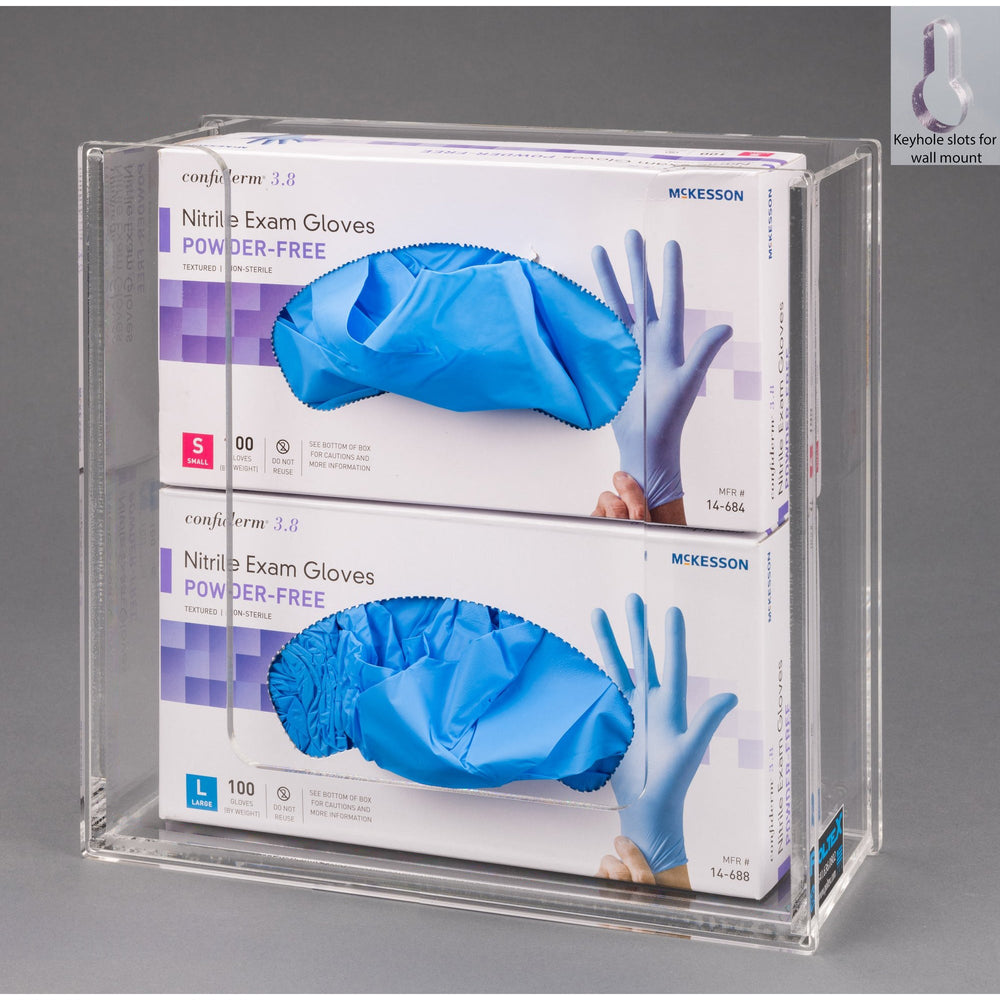 Acrylic Glove Box Holder - 2 Box (Wall Mount)