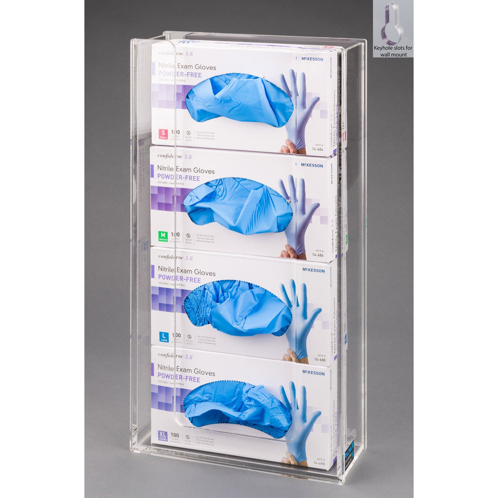 Acrylic Glove Box Holder - 4 Box (Wall Mount)