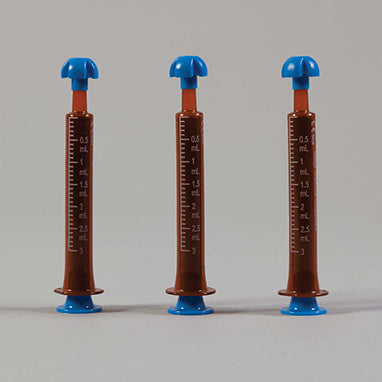 Health Care Logistics® by Comar® Oral Dispensers with Tip Caps, 3mL - Amber