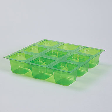 Health Care Logistics EZ Grid™ Class B Green Square Blisters, X-Large, PVdc