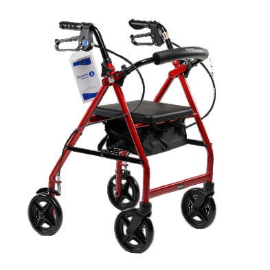 DynaGo Quad 8 - Aluminum Rollator w/ 7.5" Wheels, Red