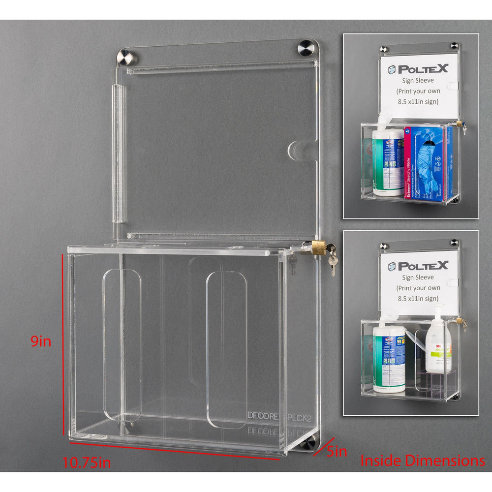 Deco Locking Sanitizing Station with Sign Sleeve-2 Position (SSCAP4, riser, padlock)