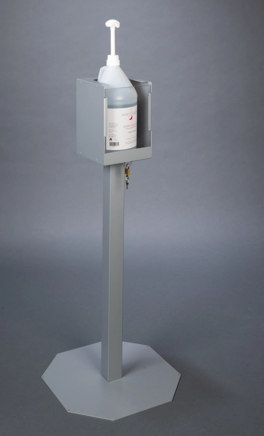 Gallon Hand Sanitizer Stand-Steel, Locking (2STL28 Stand, 2STL Kit, Padlock)