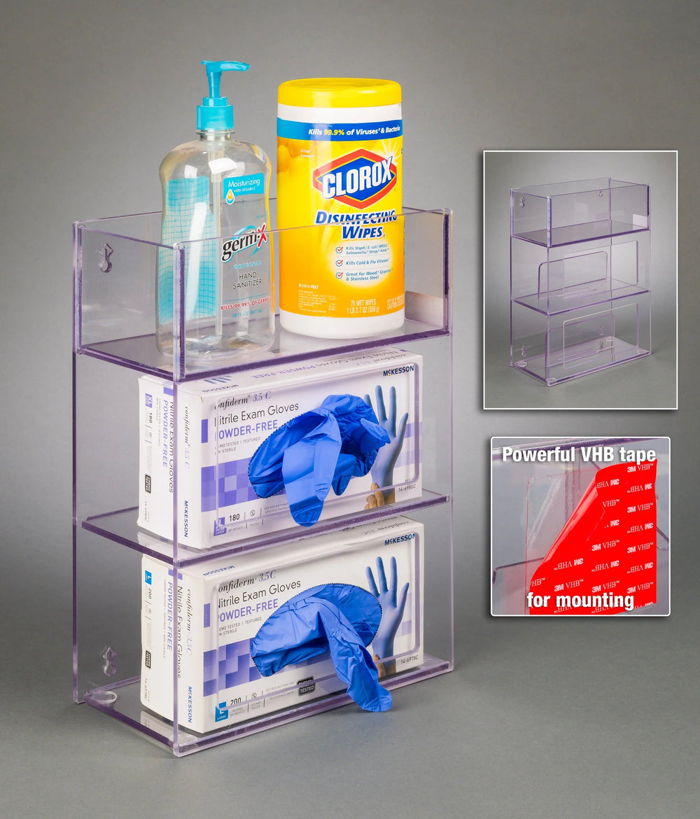 Two Glove Box Holder w/Bin (Bump, VHB Tape)