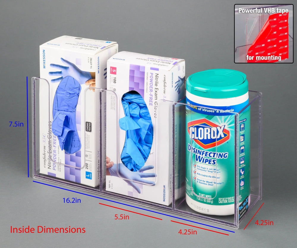 2 Glove Box/Wipe Holder (VHB Tape)