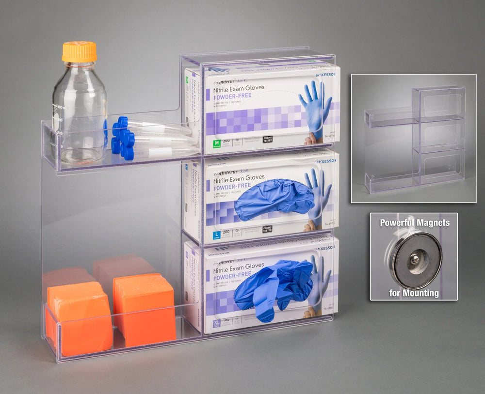 Glove Box Holder w/Shelf-3 box (Magnets 4)