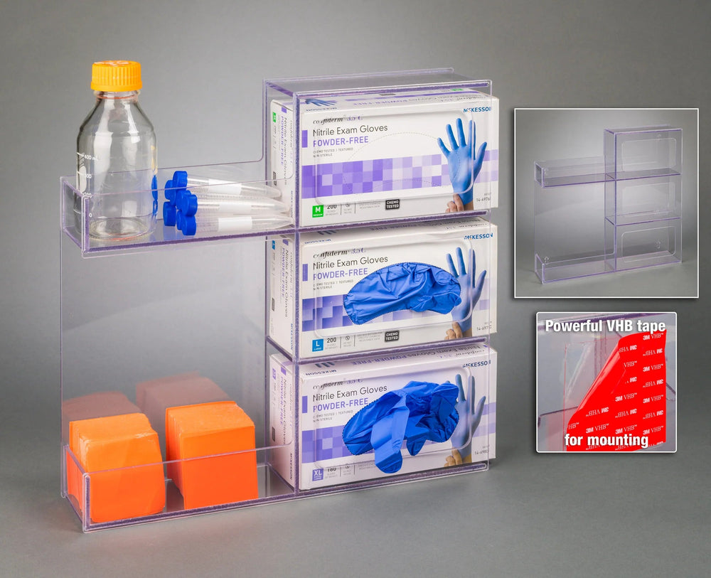 Glove Box Holder w/Shelf-3 box (VHB Tape)
