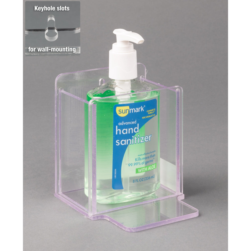 SMALL Hand Sanitizer Holder, FIXED Drip Tray (Wall Mount)