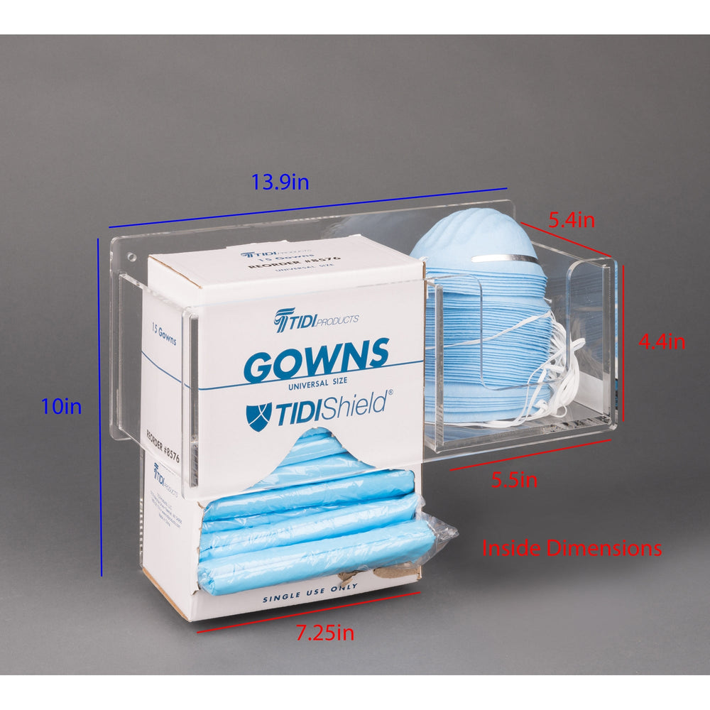 Isolation Item Wall Organizer-Gown/Mask (Wall Mount)