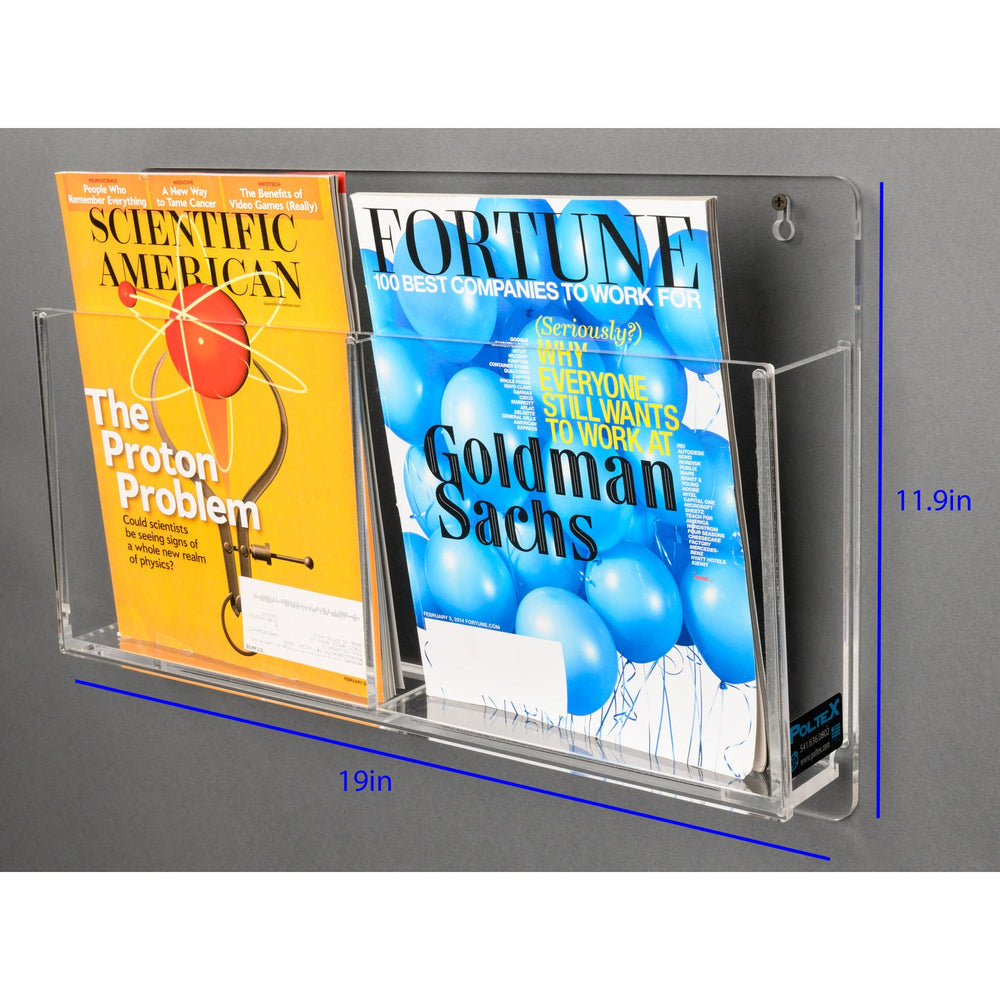2 Pocket Magazine Rack-Horizontal