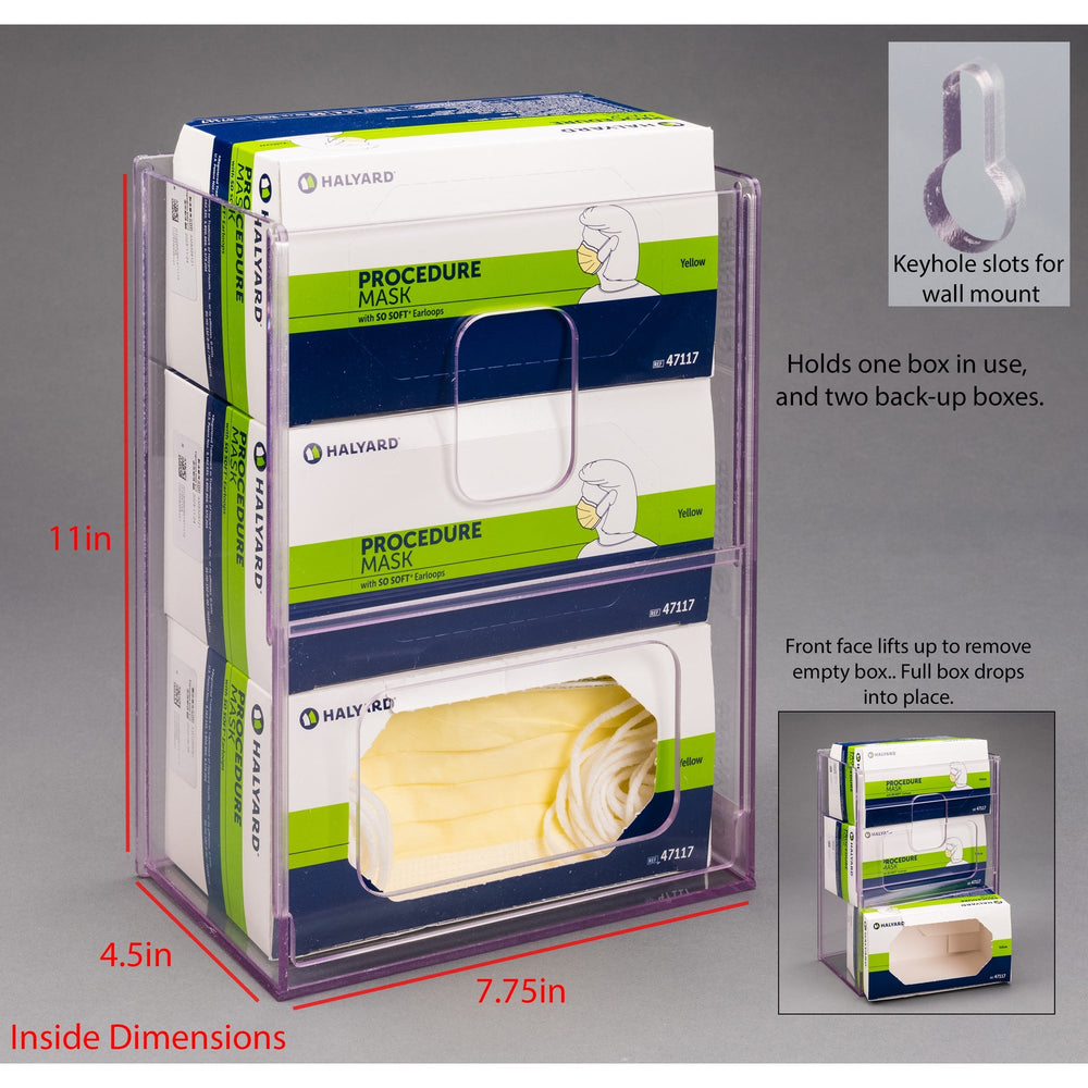 Visual Management Mask Box Holder-3 Box (Wall Mount)