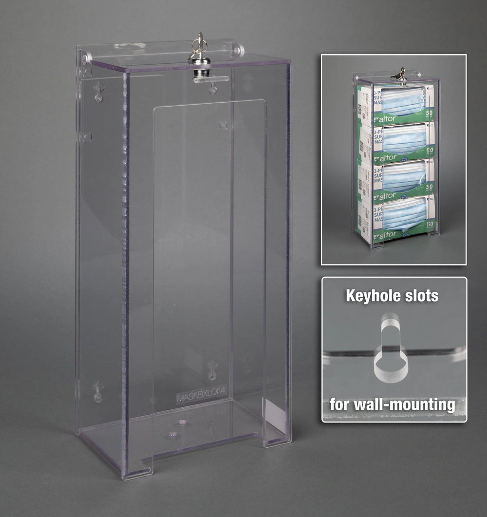 Locking Mask Box Holder-4 Box (Wall Mount)