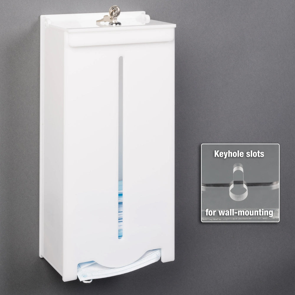 Locking Earloop Mask Dispenser-WHITEAC (Wall Mount)