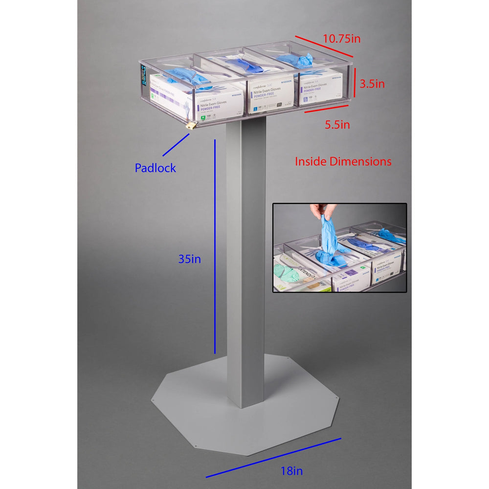 No Waste Glove Box Holder-3 Box (3STL Stand, 3STL Kit, Padlock)