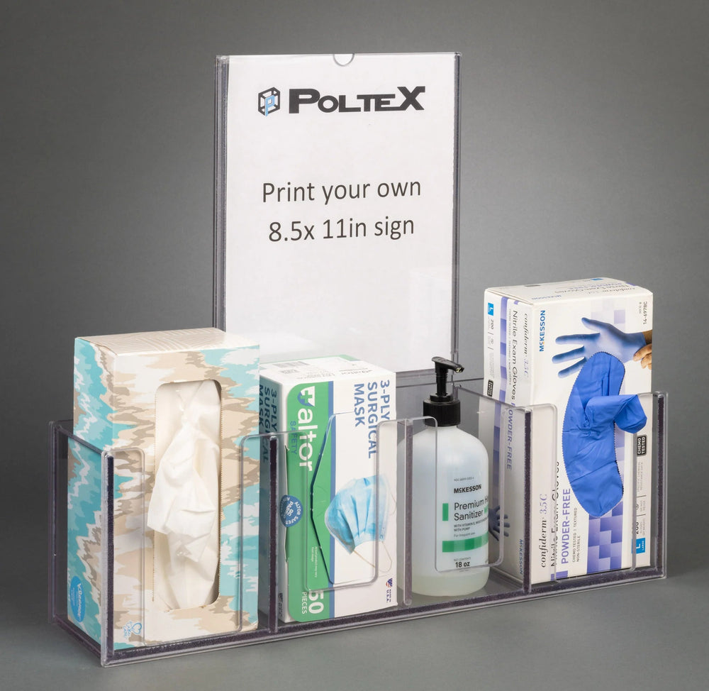 4 Position Respiratory Hygiene Station (Wall Mount Sign Sleeve, RHS Wall Kit)