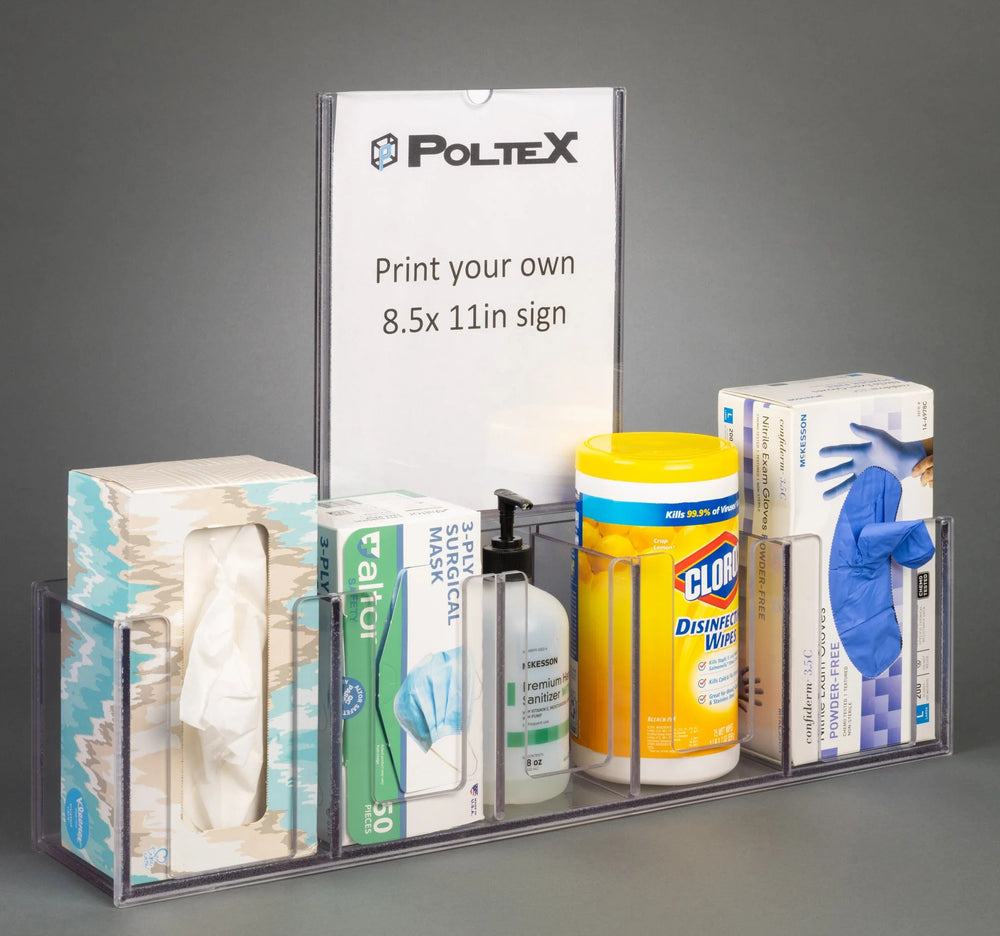 5 Position Respiratory Hygiene Station (Wall Mount Sign Sleeve, RHS Wall Kit)
