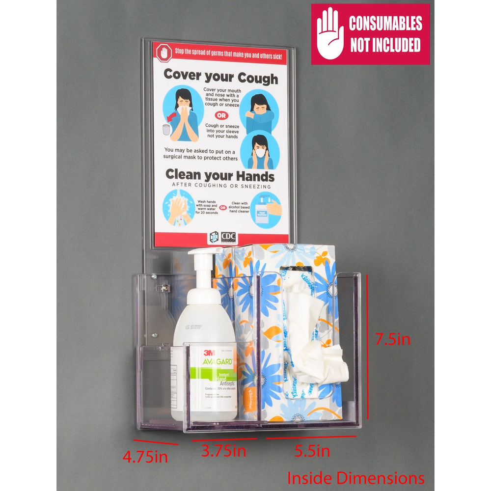 Respiratory Hygiene Station H (Wall Mount Decal Sign, RHS Wall Kit)