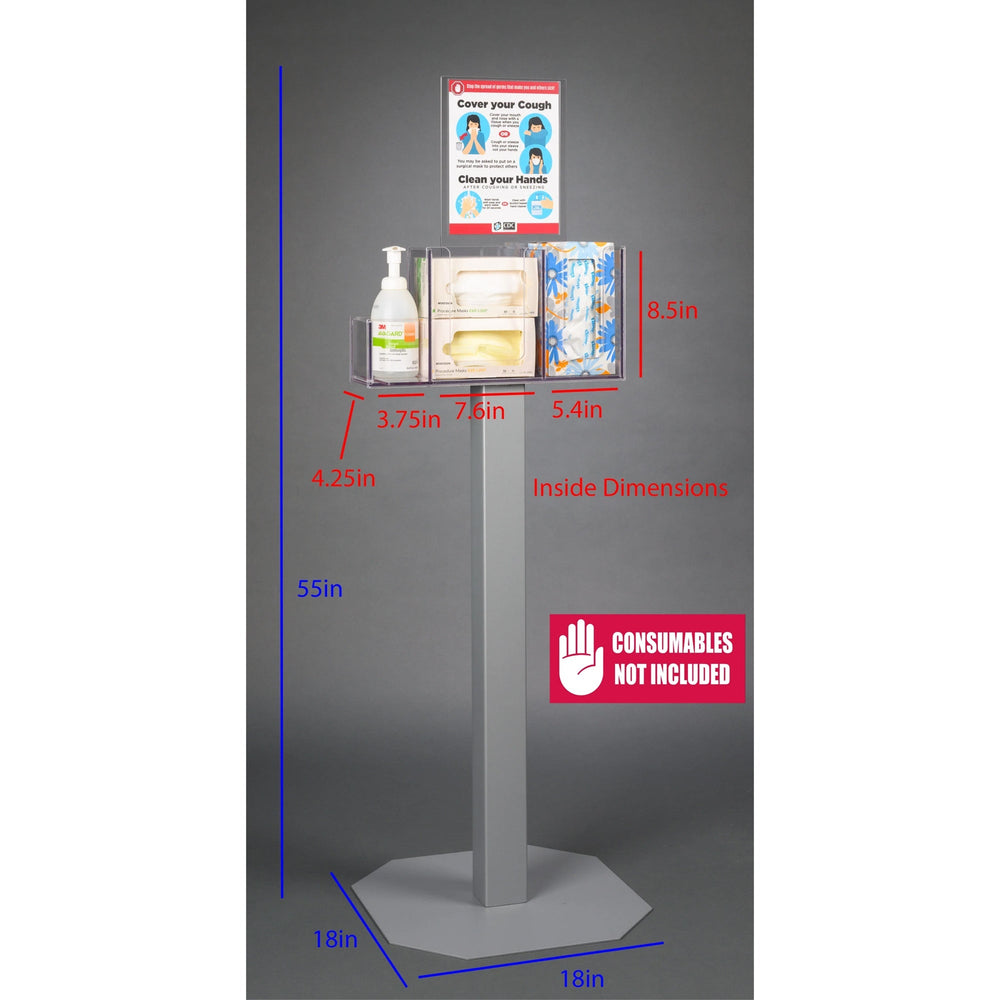 Respiratory Hygiene Station I (3STL Stand, RHS 3STL Kit, Decal Sign)