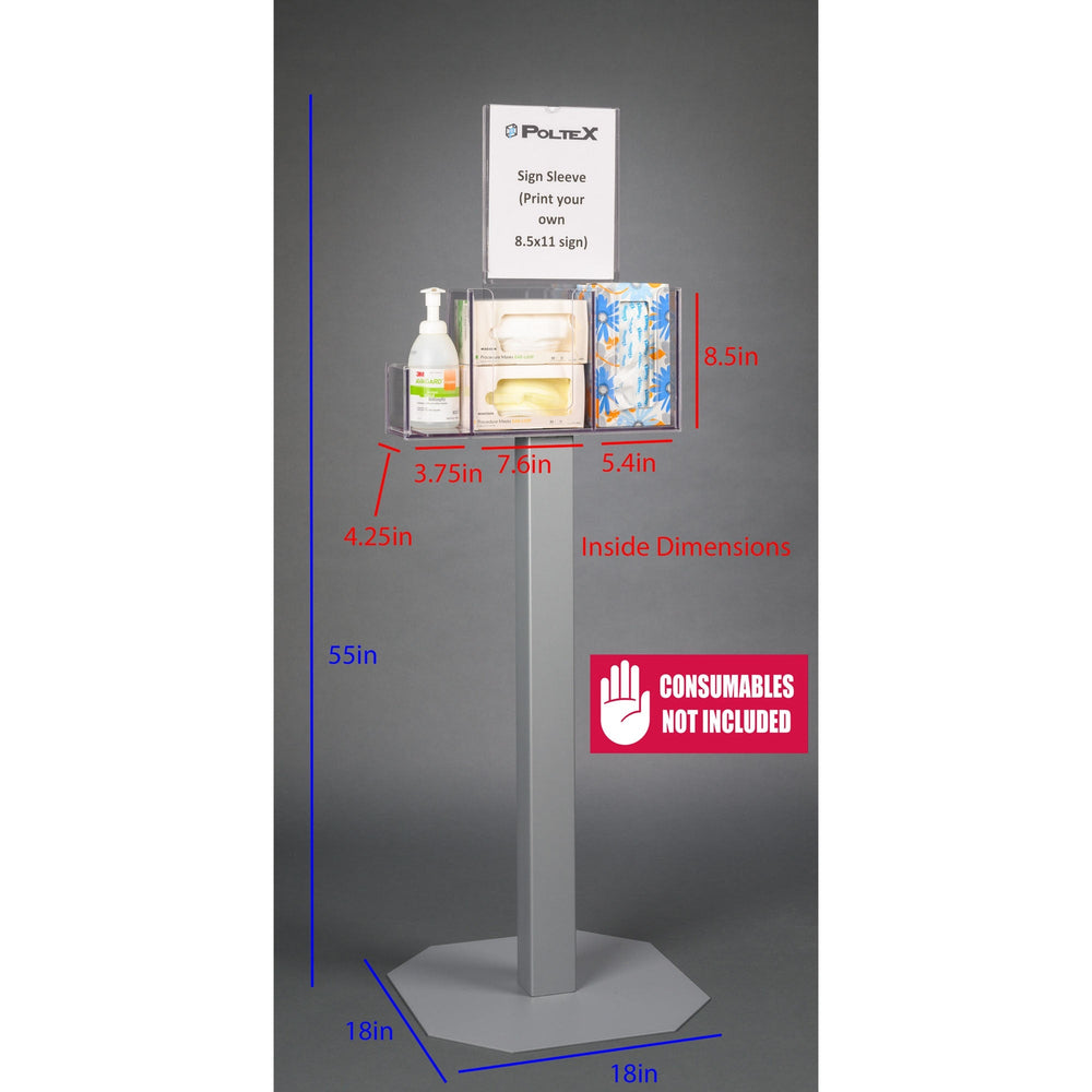Respiratory Hygiene Station I (3STL Stand, RHS 3STL Kit, SLV Sign)