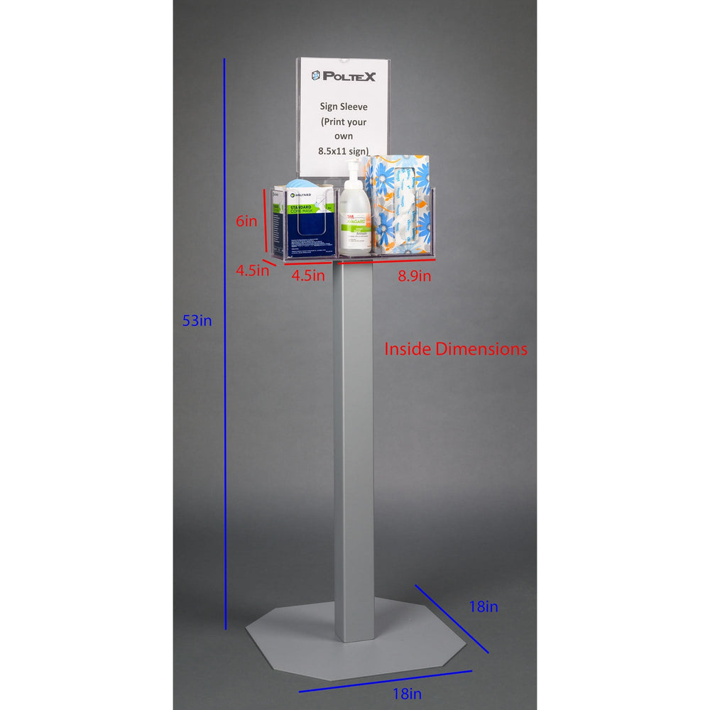 Respiratory Hygiene Station Q (3STL Steel Stand, RHS 3STL Kit, Sign Sleeve)