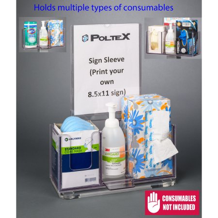 Respiratory Hygiene Station Q (Countertop Base, RHS CT Kit, Sign Sleeve)