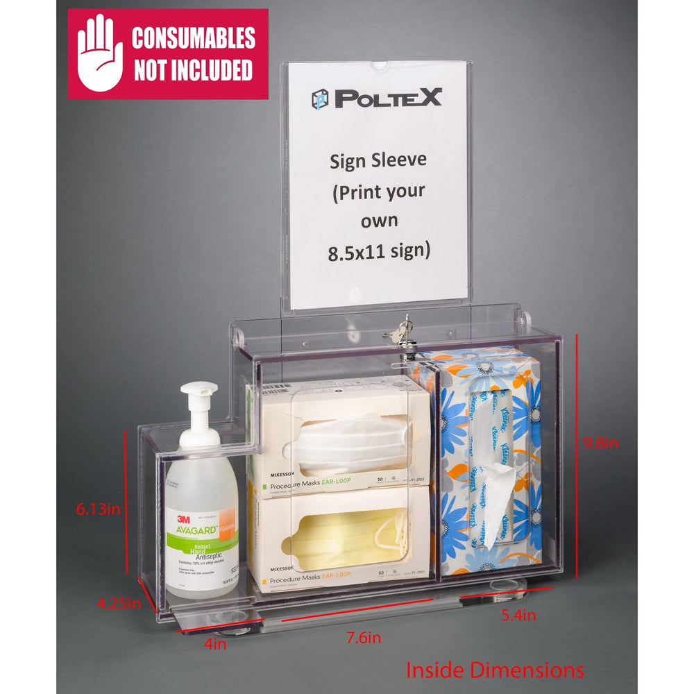 Locking Respiratory Hygiene Station S (Countertop Base, RHS CT Kit, Sign Sleeve)