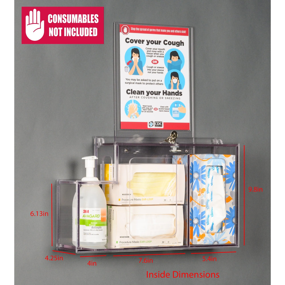 Locking Respiratory Hygiene Station S (Wall Mount Decal Sign)
