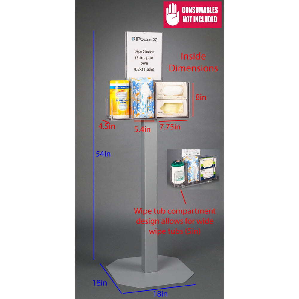 Respiratory Hygiene Station U (3STL Stand, RHS 3STL Kit, Sign Sleeve)