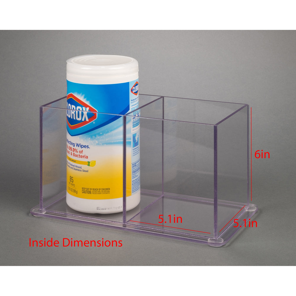Sani/Clorox Wipe Holder-2 Pocket Countertop (Bump)