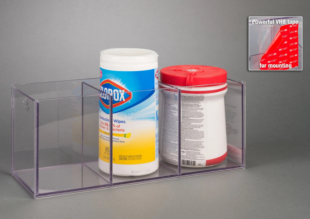 Sani/Clorox Wipe Holder-3 Pocket (VHB Tape)