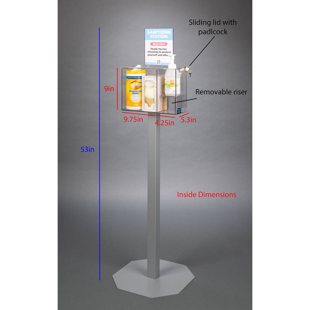 Sanitizing Station-3 Position (Riser, Padlock, 2STL, 2STL Kit)