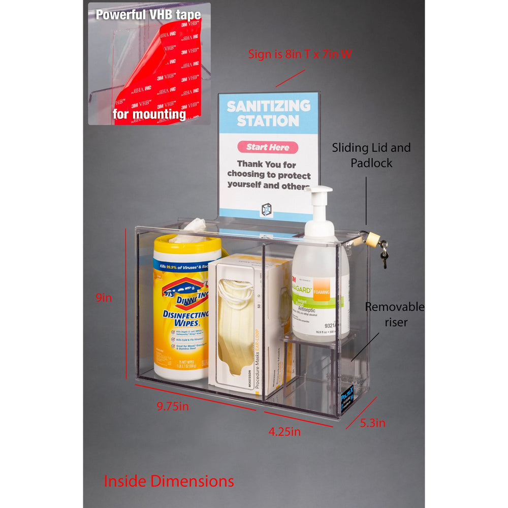 Sanitizing Station-3 Position (Riser, Padlock,VHB TAPE)