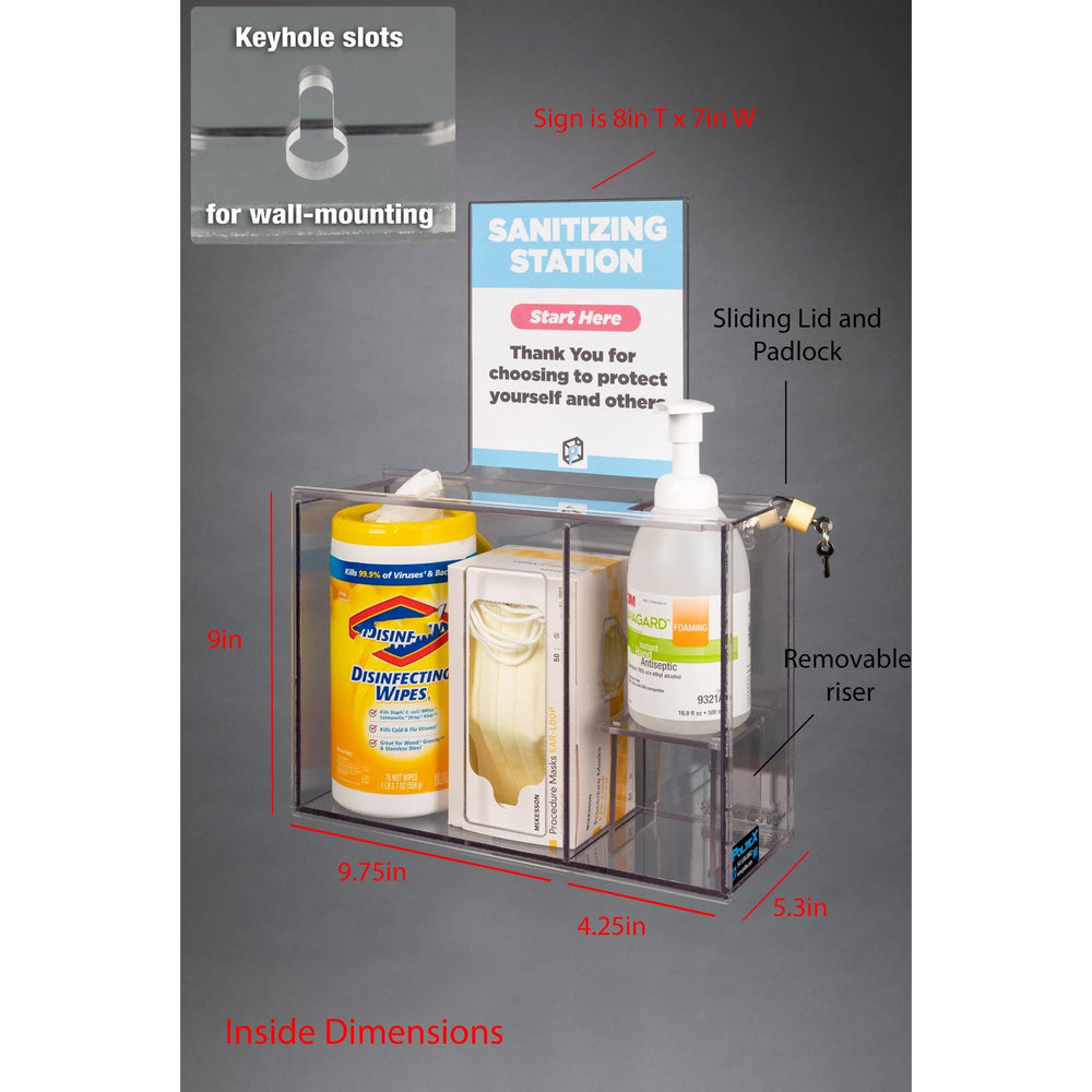 Sanitizing Station-3 Position (Riser, Padlock,Wall Mount)