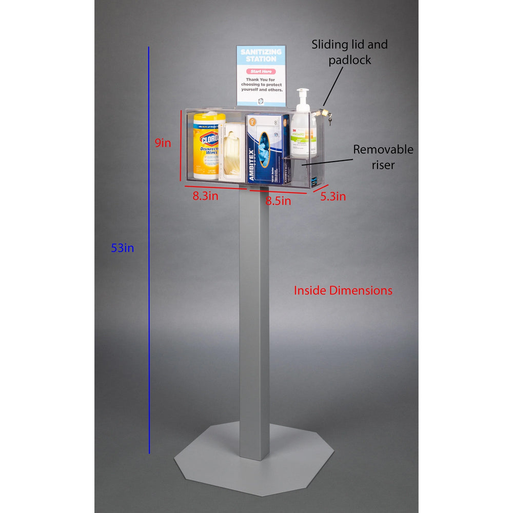 Sanitizing Station-4 Position (Riser, Padlock, 3STL, 3STL Kit)
