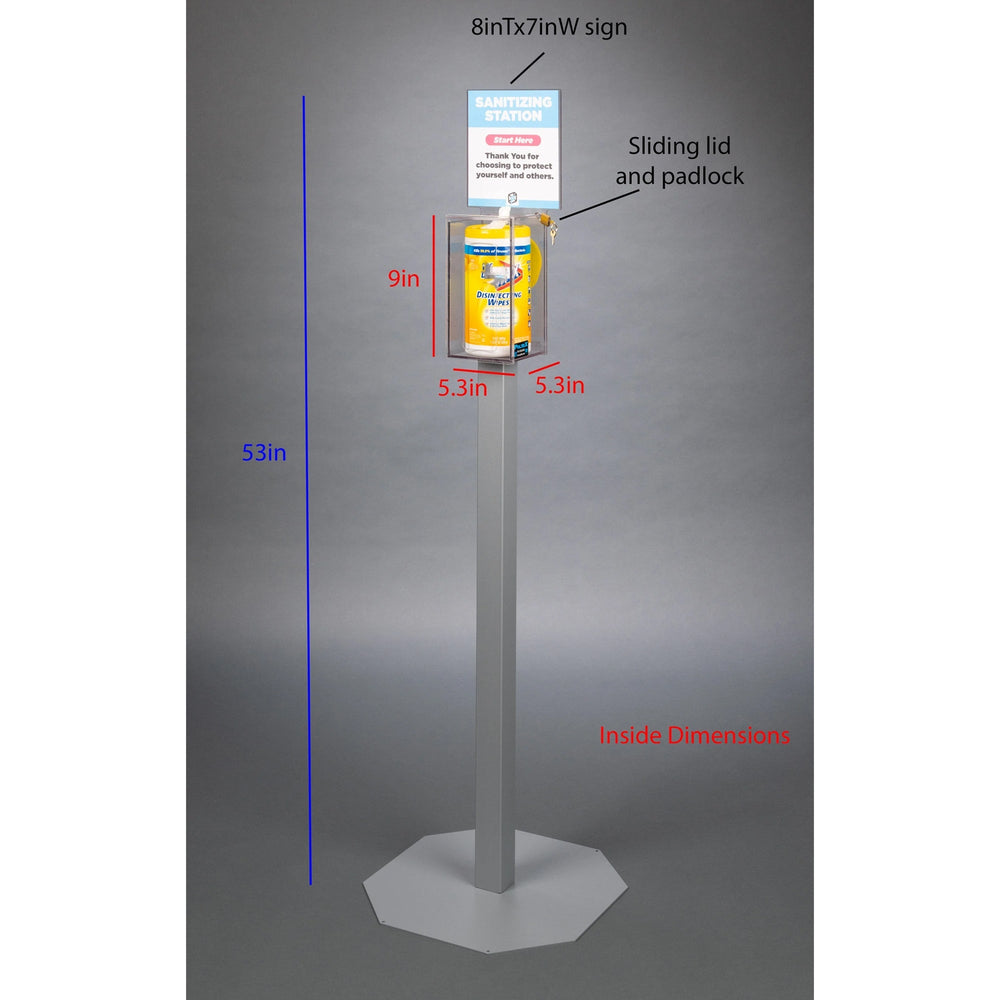 Sanitizing Station-1 Position (Riser, Padlock, 2STL, 2STL Kit)