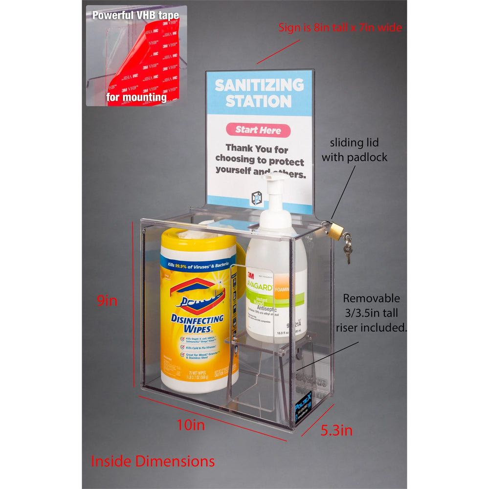 Sanitizing Station-2 Position (Riser, Padlock,VHB TAPE)