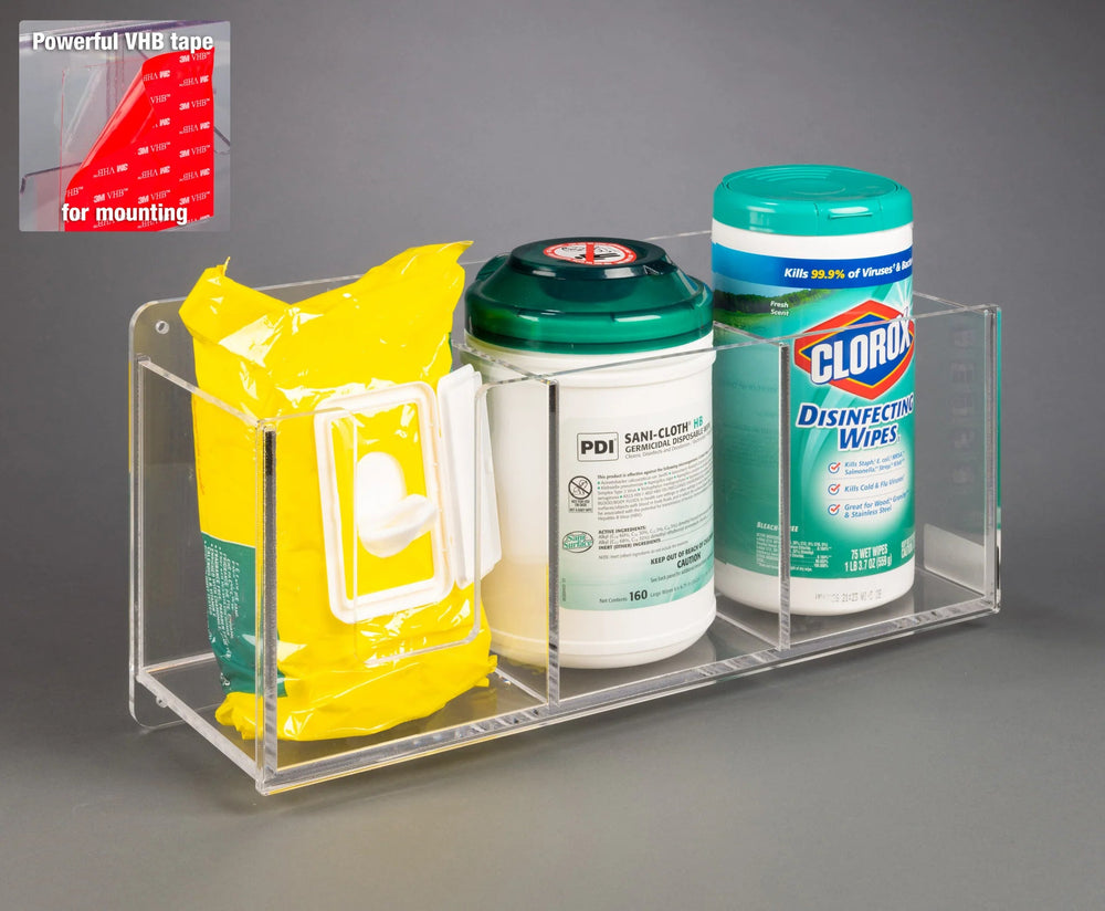 Triple Wipe Holder-2 Tub, Packet (VHB Tape)