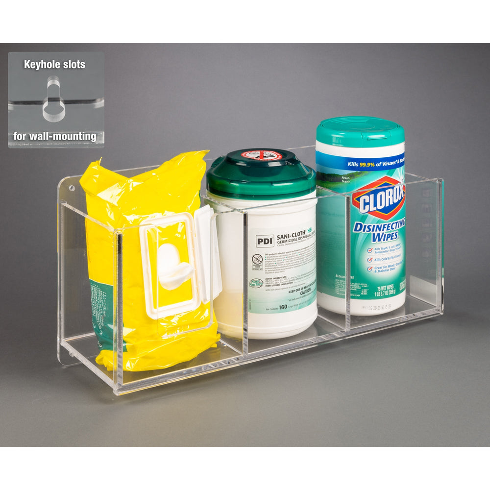 Triple Wipe Holder-2 Tub, Packet (Wall Mount)