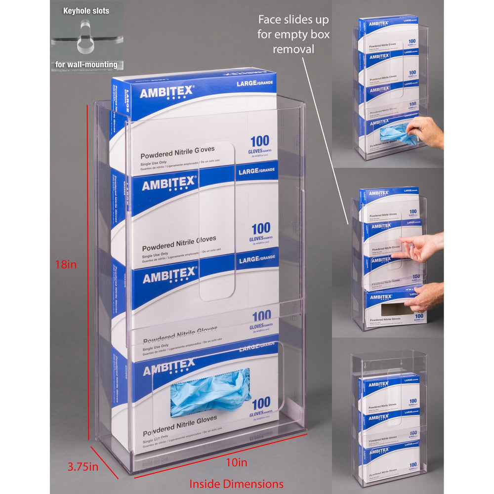 Visual Management Glove Box Holder-4 Box (Wall Mount)