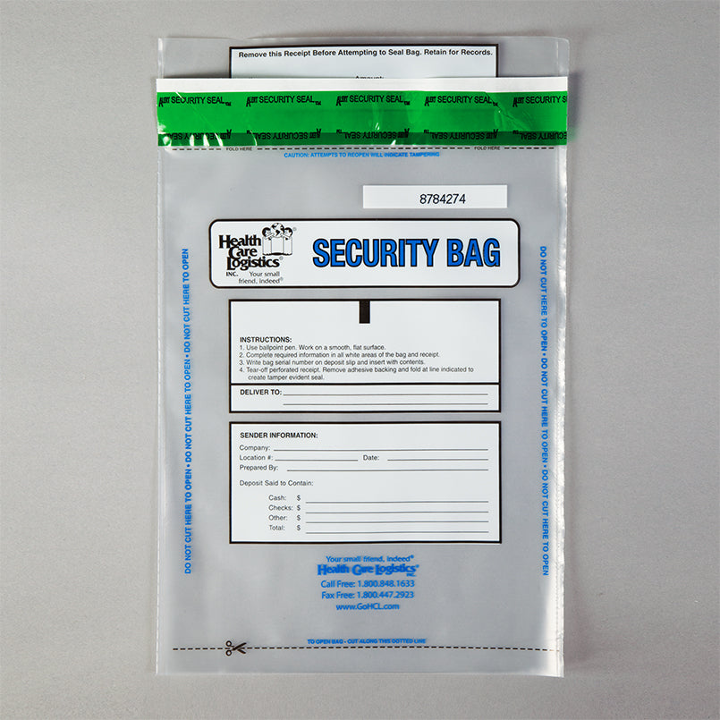 Health Care Logistics Alert Void Security Bags, Clear