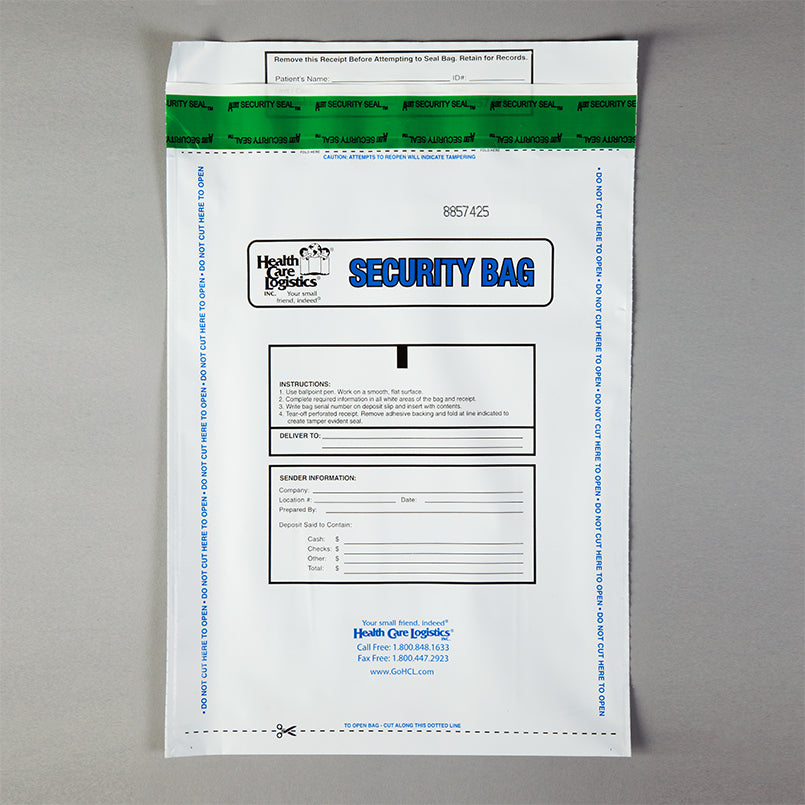 Health Care Logistics Alert Void Security Bags, White - 2.75-mil