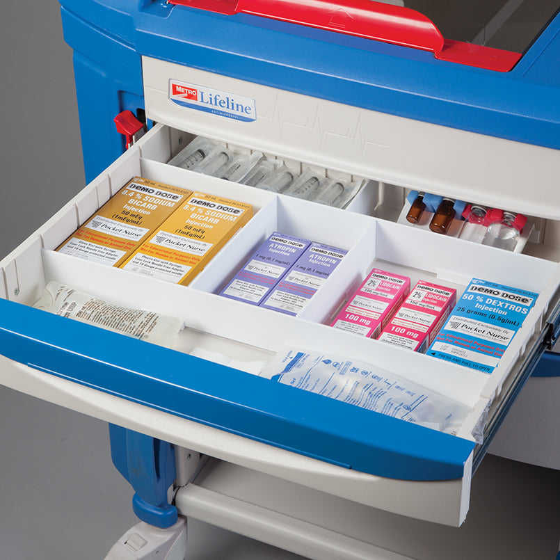Health Care Logistics Drawer Organizing Divider Set, White, 2 Inch