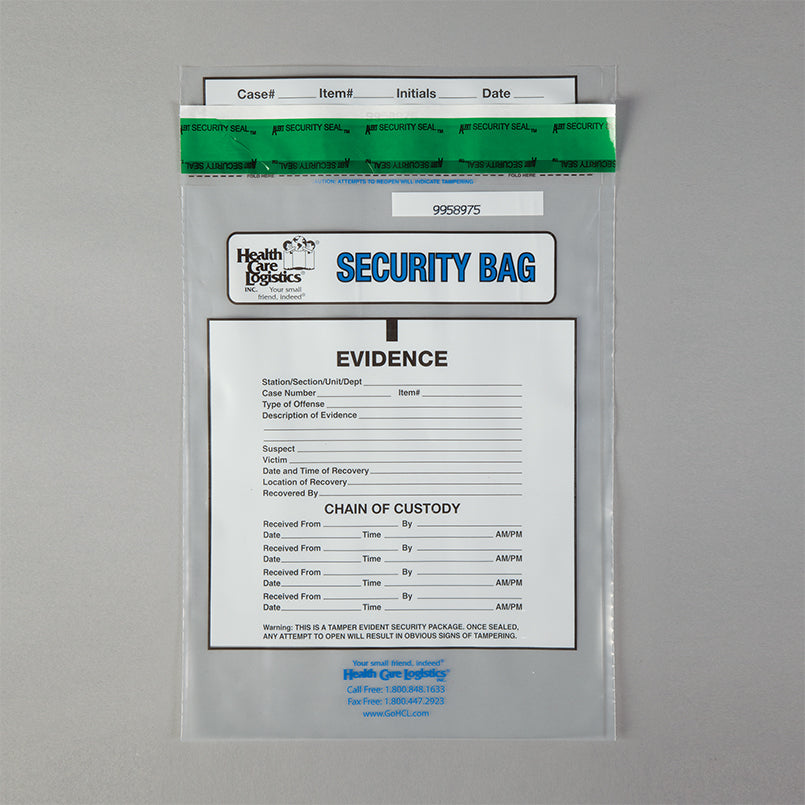Health Care Logistics Chain Of Custody Bags, Clear, 9 x 12