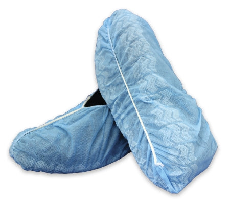 Shoe Cover One Size Fits Most Shoe High No Traction Sole Blue NonSterile