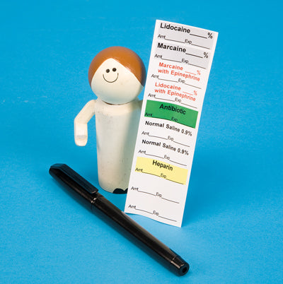 Health Care Logistics Sterile Preprinted Labels with Sterile Marker