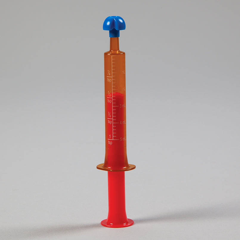 Health Care Logistics Comar Oral Dispensers with Tip Caps, 5mL - Amber